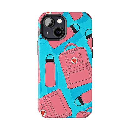 VSCO Kanken Backpack Water Bottle Pink & Blue Tough Phone Case | Aesthetic
