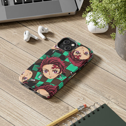 Tanjiro Kamado Head Pattern Tough Phone Case | Anime - Demon Slayer