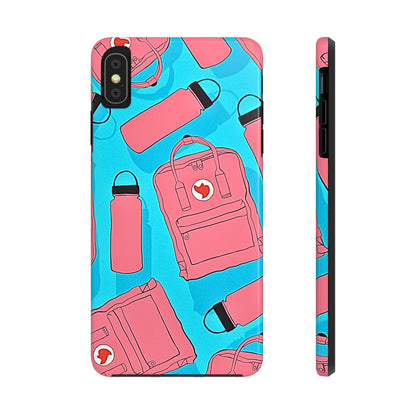 VSCO Kanken Backpack Water Bottle Pink & Blue Tough Phone Case | Aesthetic