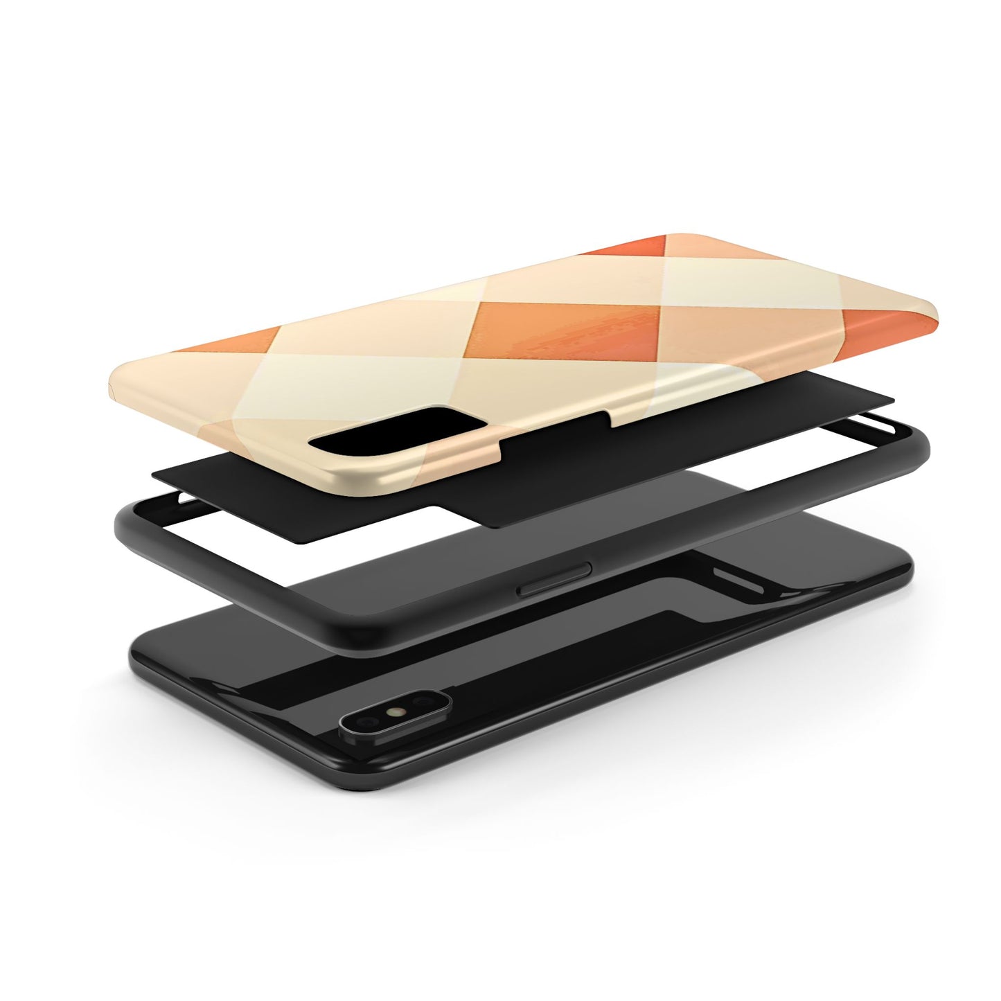 Pastel Minimalist Two-Tone Checkerboard Tough Phone Case | Aesthetic