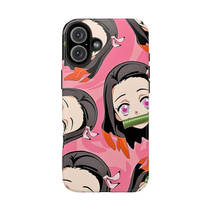 Nezuko Kamado Head Pattern Tough Phone Case | Anime - Demon Slayer