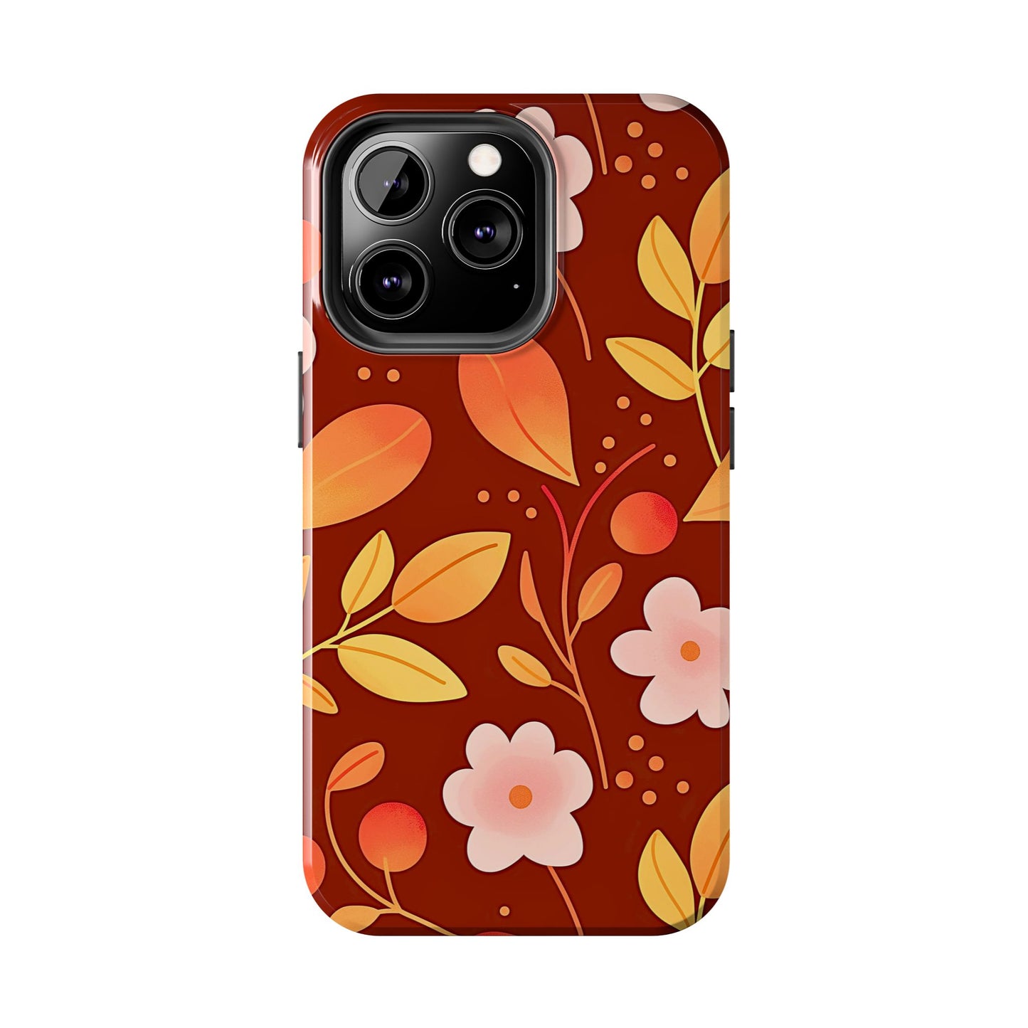 Autumn Fall Leaf Pattern Tough Phone Case | Aesthetic