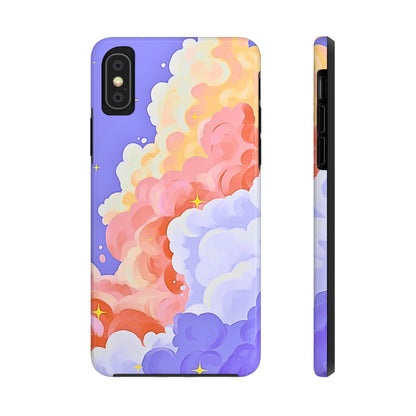 Funda resistente para teléfono con diseño de nubes de colores de ensueño | Estética