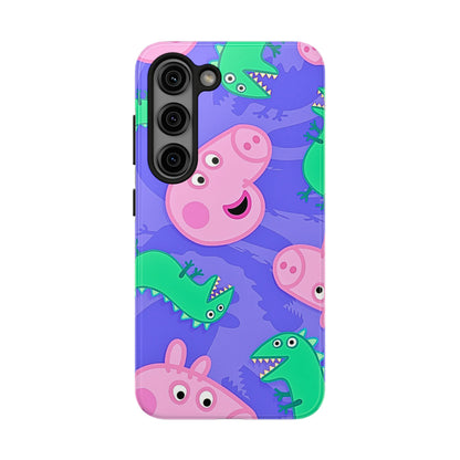 Peppa Pig & George Dinosaur Pattern Tough Phone Case | Cartoons - Peppa Pig