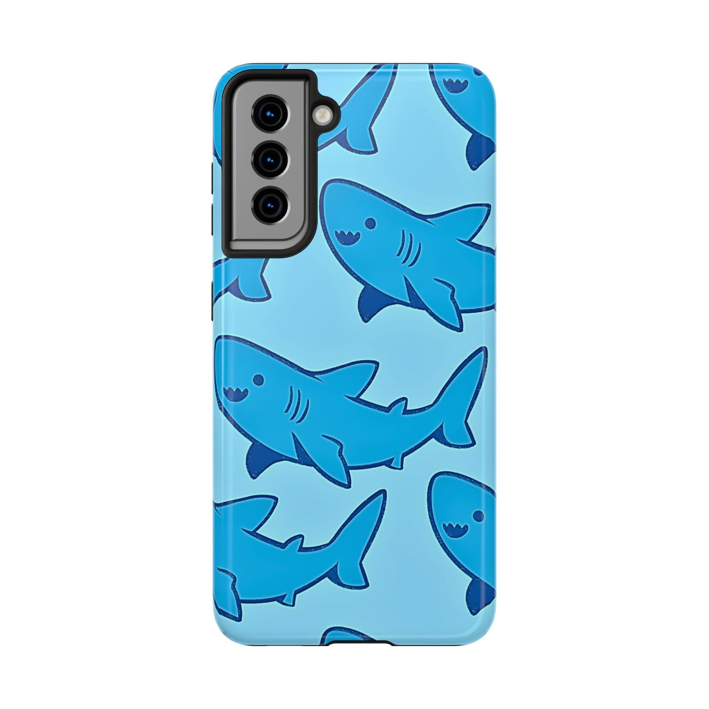 Smiley Shark Fun Pattern Tough Phone Case | Animals