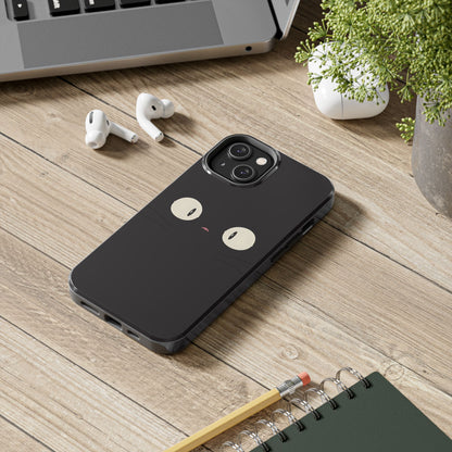 Adorable Black Cat Face and Eyes Minimal Tough Phone Case | Animals