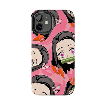 Nezuko Kamado Head Pattern Tough Phone Case | Anime - Demon Slayer