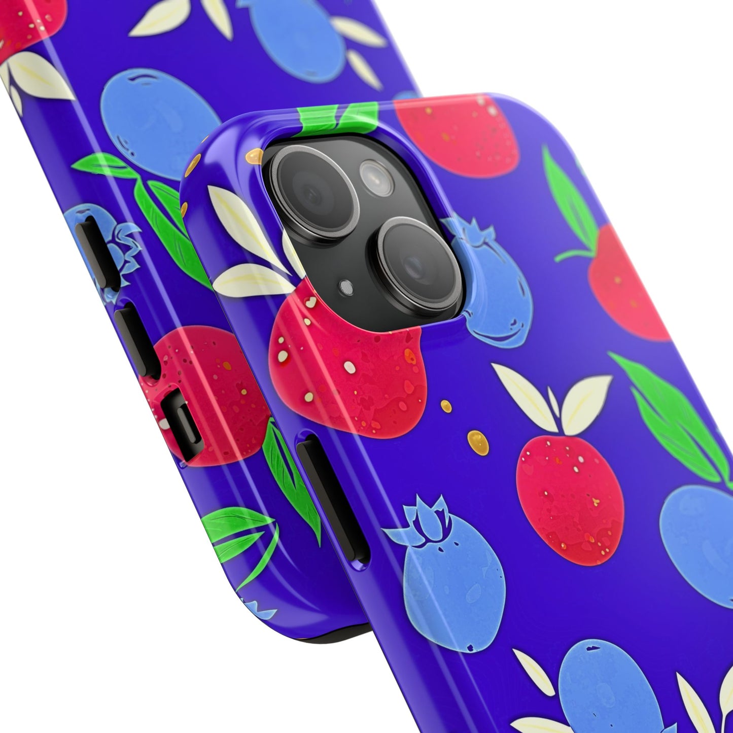 Funda resistente para teléfono con diseño de arándanos y fresas | Estética