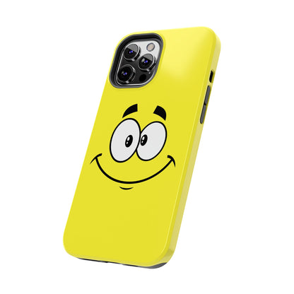 Smiley Happy Face Yellow Minimalist Cartoon Tough Phone Case | Funny