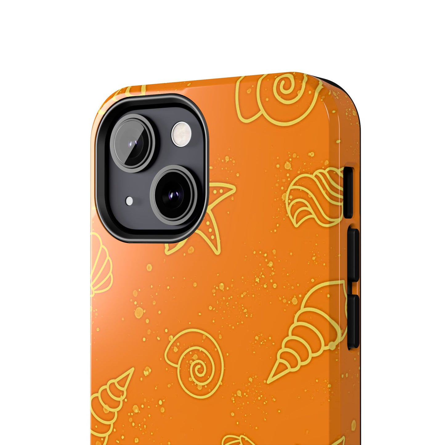 Funda resistente para teléfono con diseño de conchas naranjas | Estética