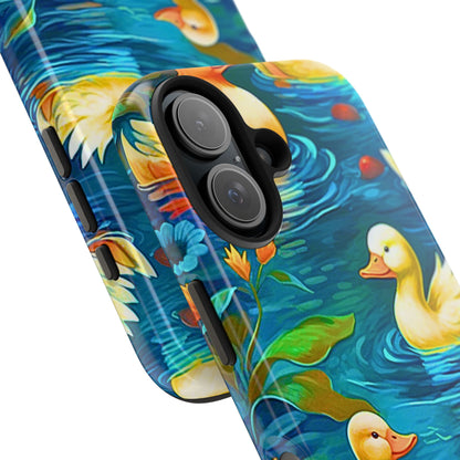 Ducks in the Pond Pattern Style Tough Phone Case | Animals