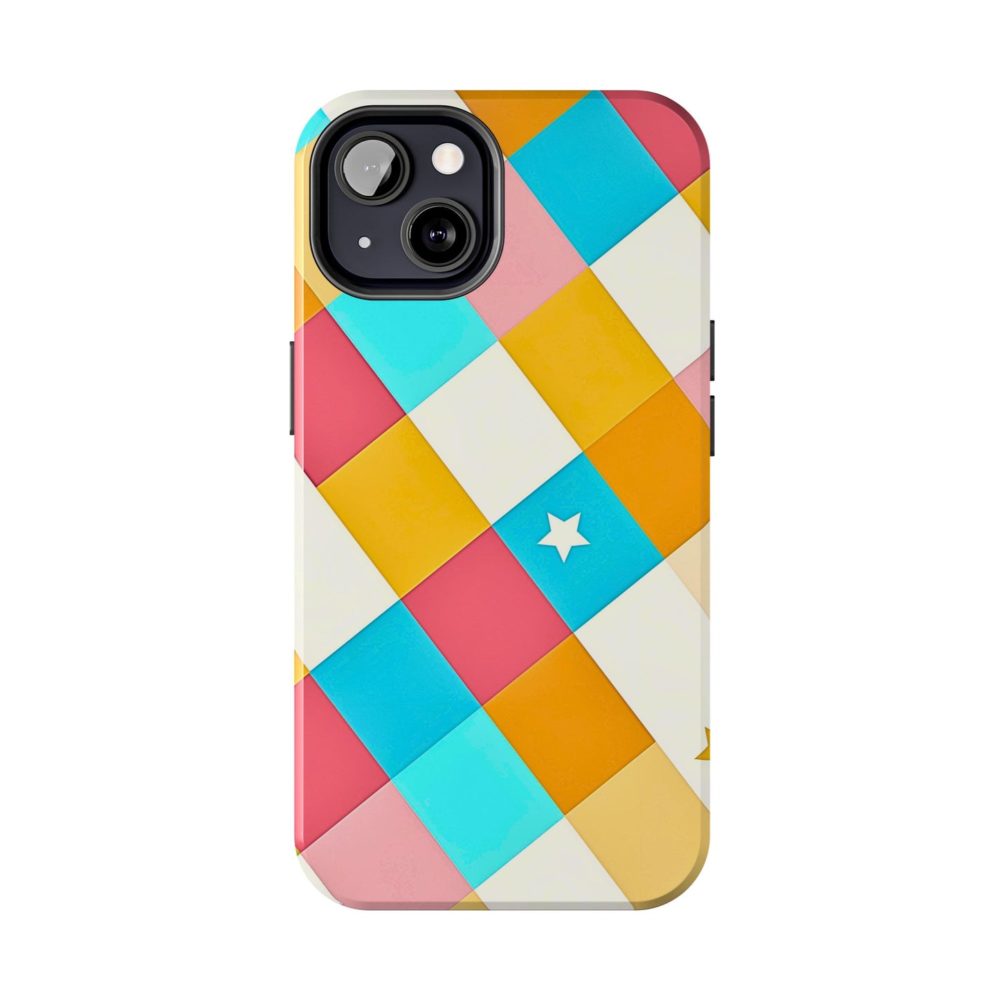 Vibrant Preppy Checkered Tough Phone Case | Aesthetic