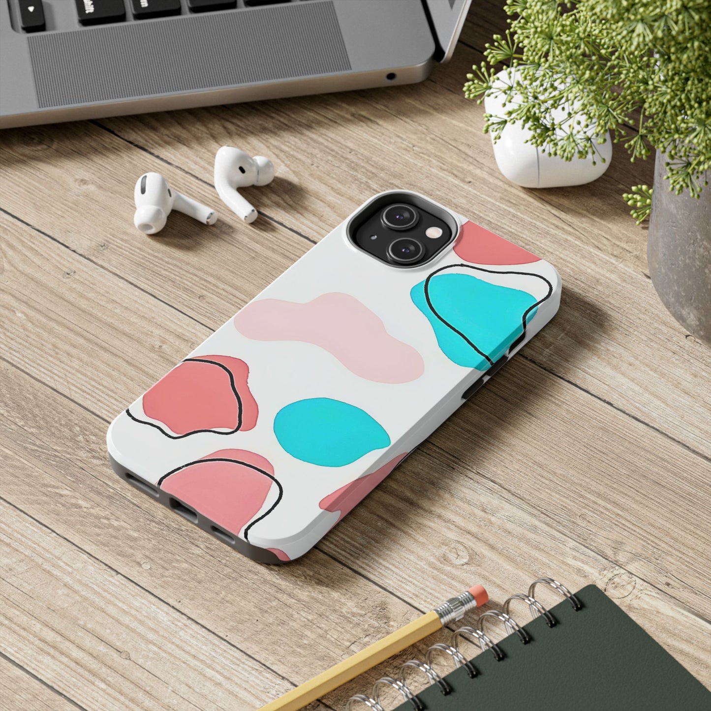 Abstract Shapes Preppy Pastel Style (Version 1) Tough Phone Case | Aesthetic