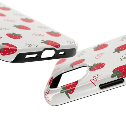 Strawberry Doodle Delight Tough Phone Case | Food