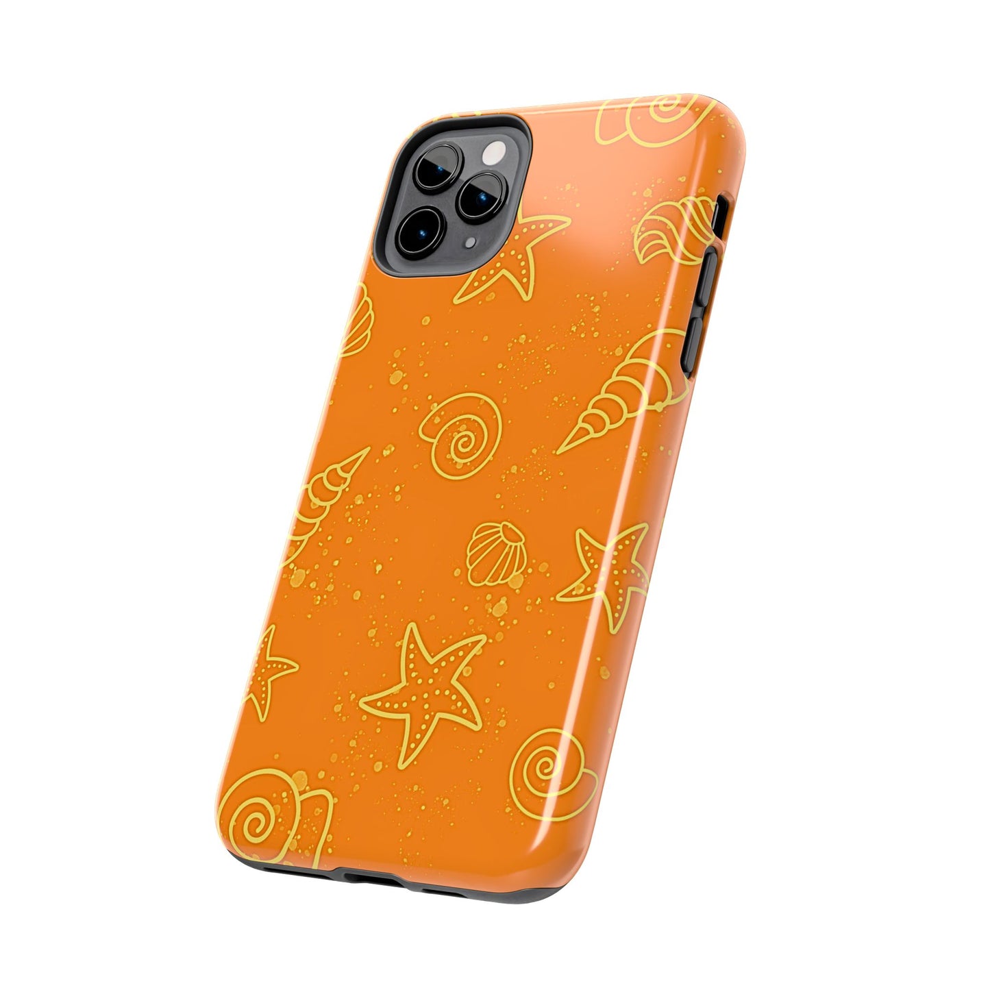 Funda resistente para teléfono con diseño de conchas naranjas | Estética