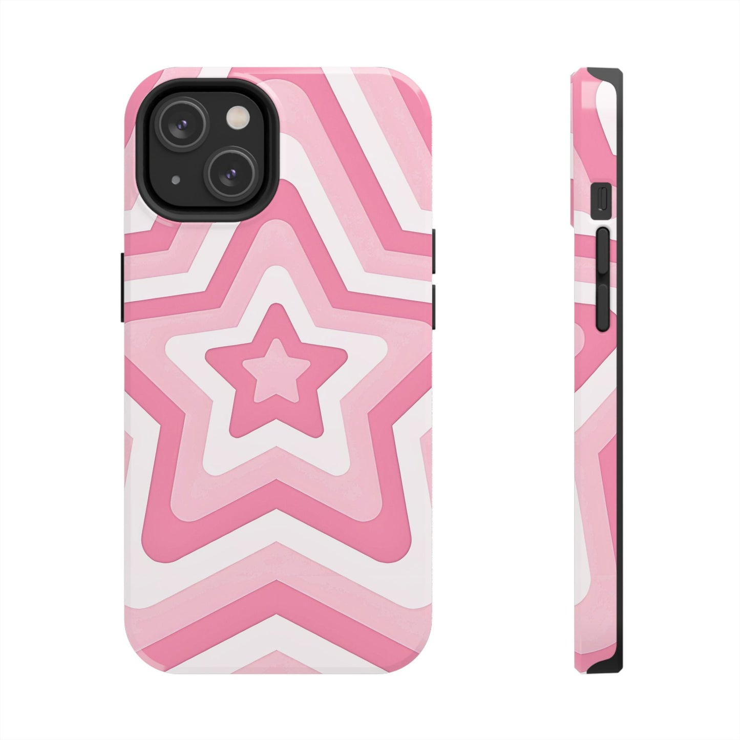 Pink Preppy Star Pattern Style Tough Phone Case | Aesthetic