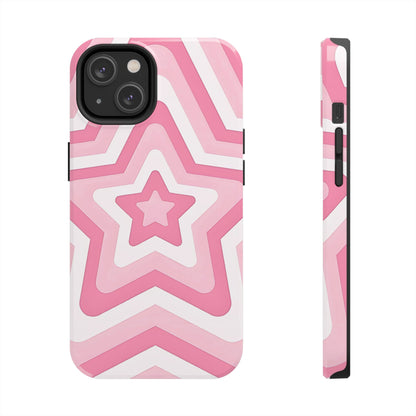 Pink Preppy Star Pattern Style Tough Phone Case | Aesthetic