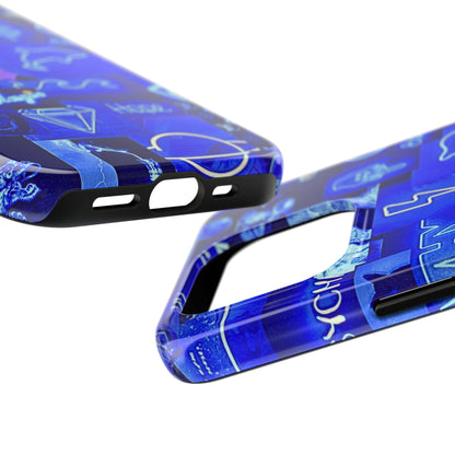 Blue Neon Style Tough Phone Case | Aesthetic