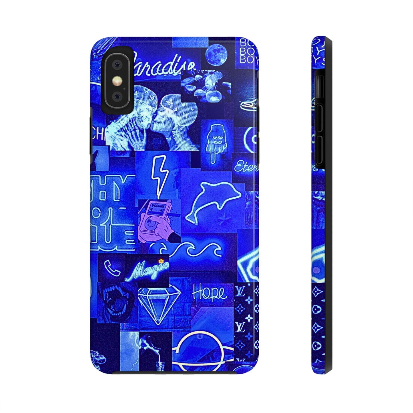 Blue Neon Style Tough Phone Case | Aesthetic