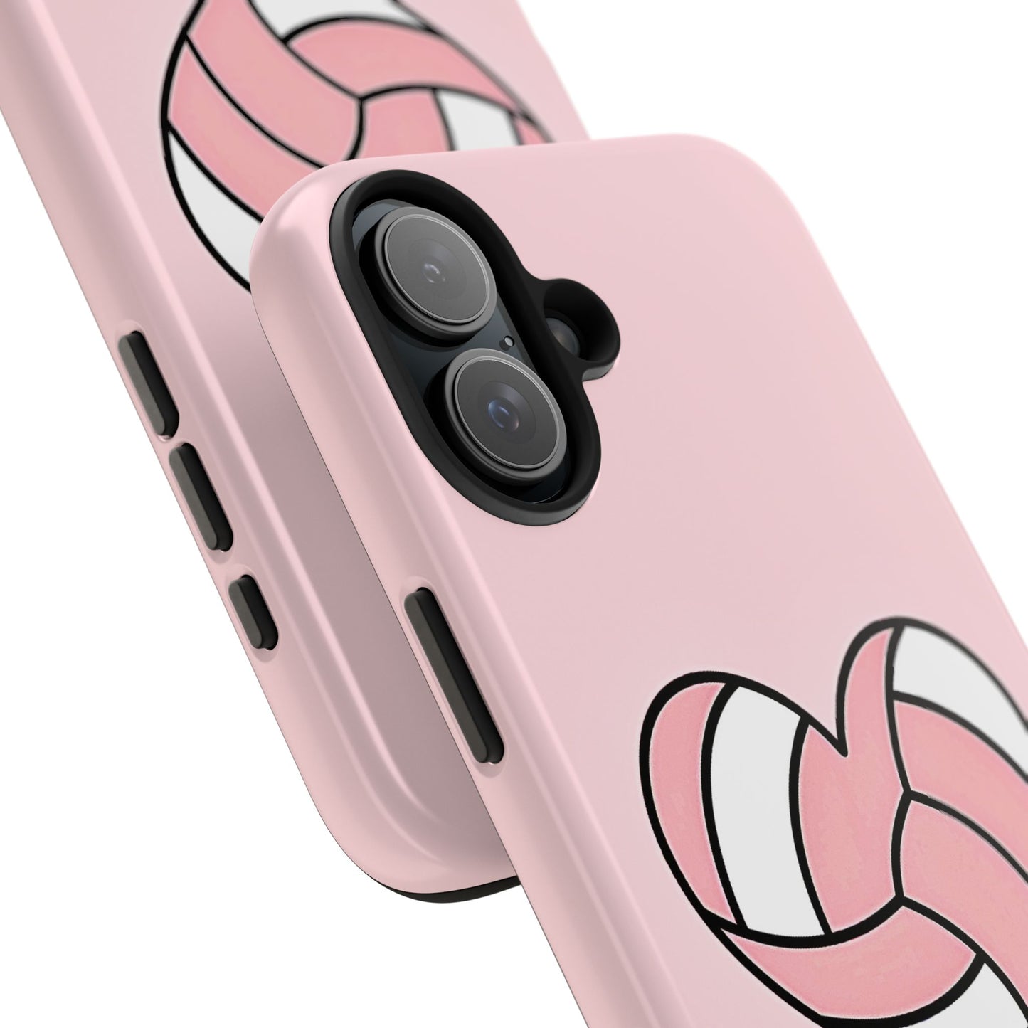 Pink Volleyball Heart Tough Phone Case | Aesthetic