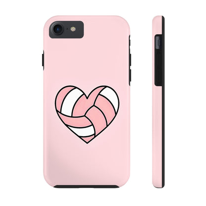 Pink Volleyball Heart Tough Phone Case | Aesthetic