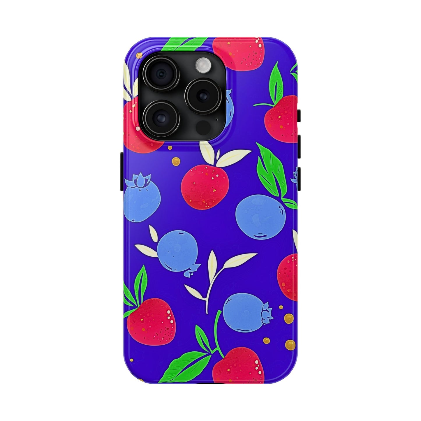 Funda resistente para teléfono con diseño de arándanos y fresas | Estética