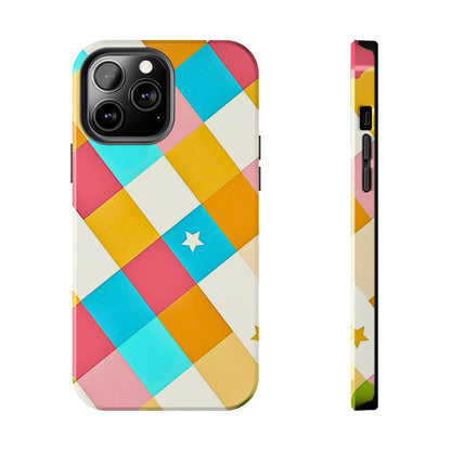 Vibrant Preppy Checkered Tough Phone Case | Aesthetic