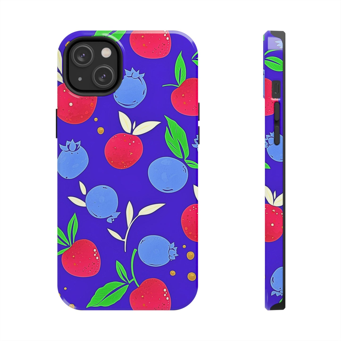 Funda resistente para teléfono con diseño de arándanos y fresas | Estética