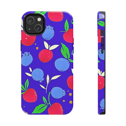 Funda resistente para teléfono con diseño de arándanos y fresas | Estética