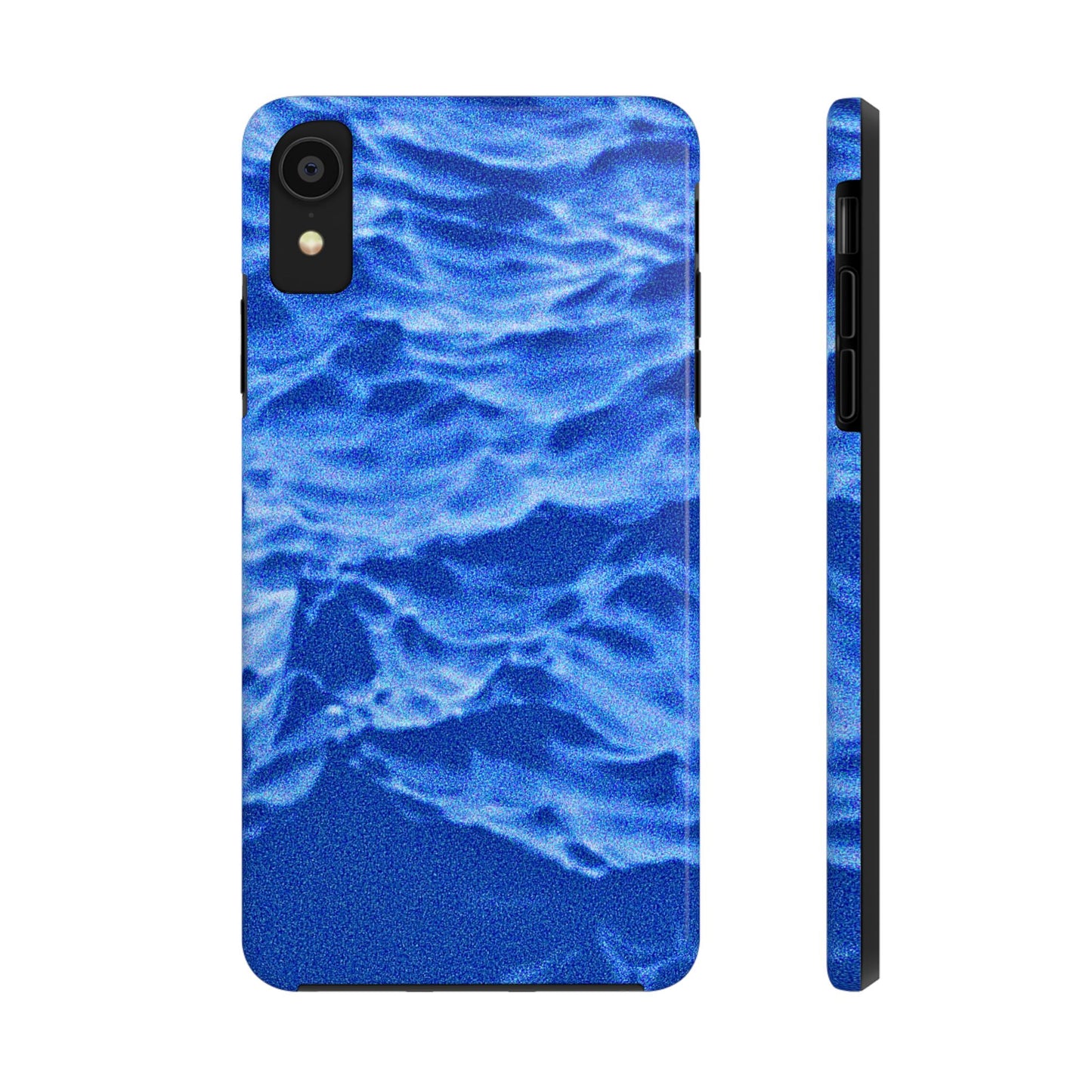 Funda resistente para teléfono azul oscuro con olas del océano borrosas | Estética