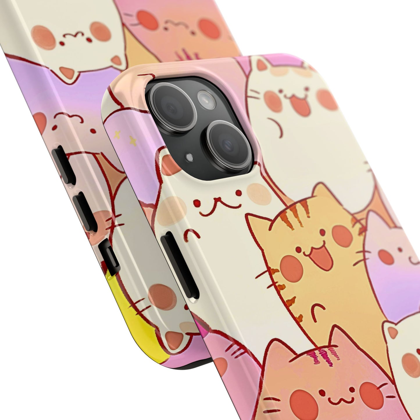 Kawaii Chubby Adorable Cats Tough Phone Case | Animals