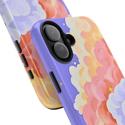 Funda resistente para teléfono con diseño de nubes de colores de ensueño | Estética