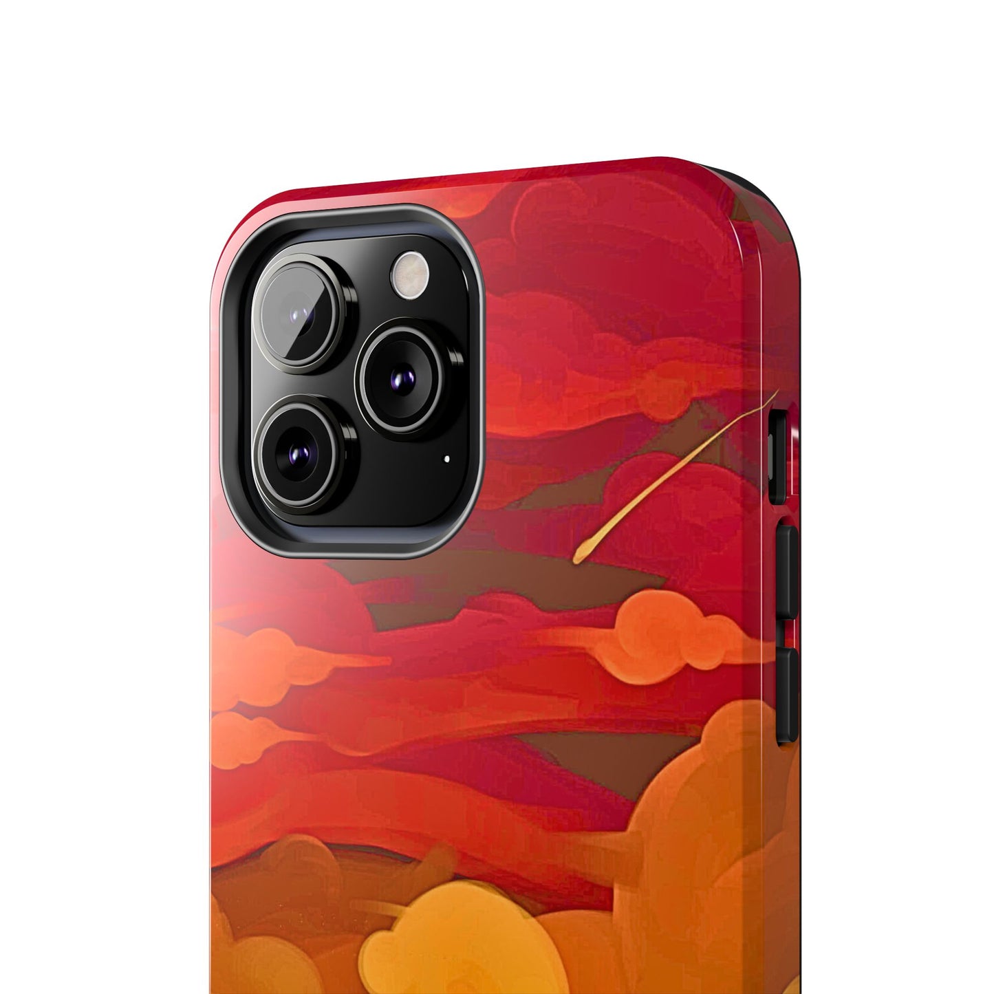 Funda resistente para teléfono con diseño de nubes rojas y naranjas | Estética