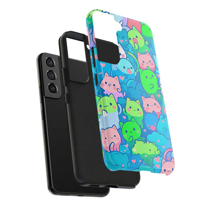 Cute Colorful Cats Pattern Style Tough Phone Case | Animals