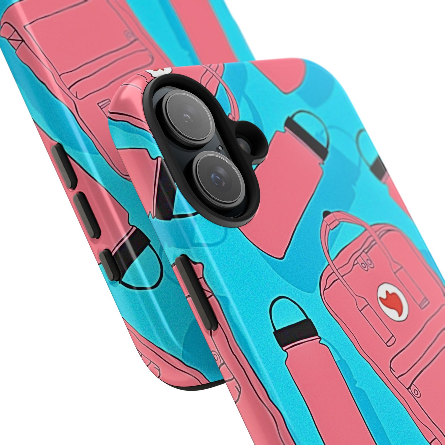 VSCO Kanken Backpack Water Bottle Pink & Blue Tough Phone Case | Aesthetic