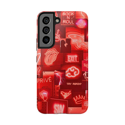 Funda resistente para teléfono con diseño de neón rojo | Estética