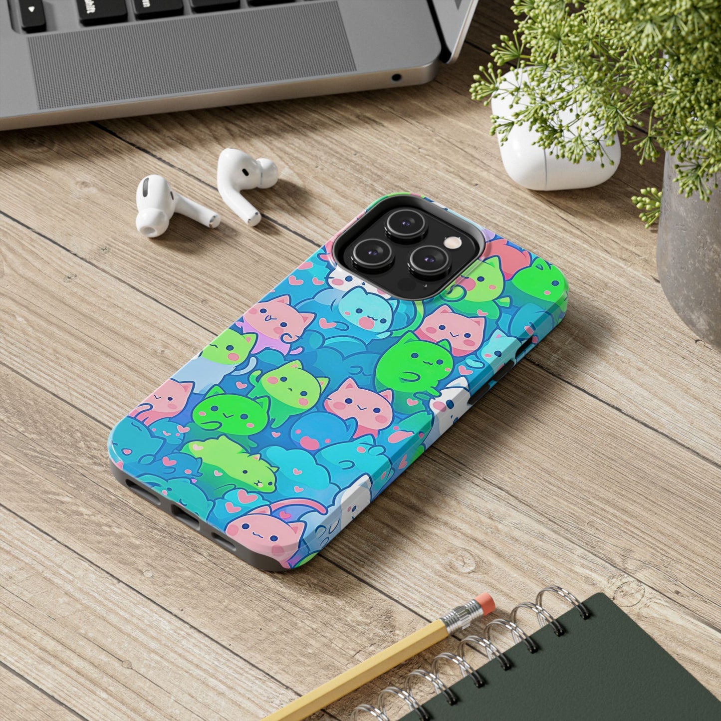 Cute Colorful Cats Pattern Style Tough Phone Case | Animals