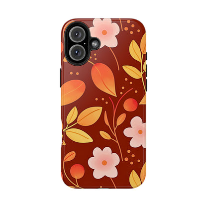 Autumn Fall Leaf Pattern Tough Phone Case | Aesthetic