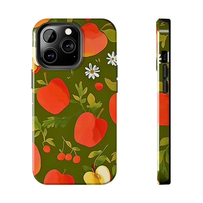 Funda/Cubierta resistente para teléfono con diseño de manzanas y bayas | Estética