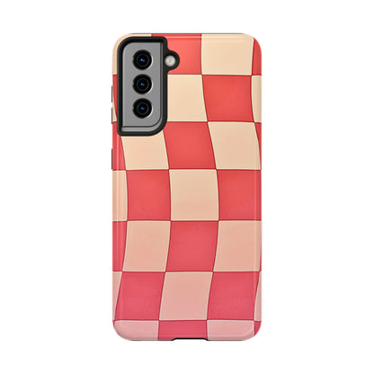 Preppy Checkered Pink Tough Phone Case | Aesthetic