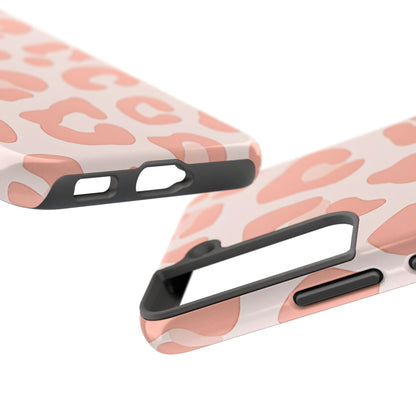 Funda resistente para teléfono con estampado de leopardo rosa preppy | Estética