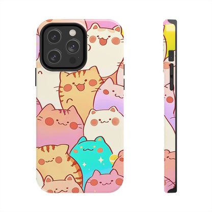 Kawaii Chubby Adorable Cats Tough Phone Case | Animals