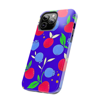 Funda resistente para teléfono con diseño de arándanos y fresas | Estética