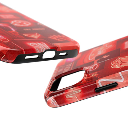 Funda resistente para teléfono con diseño de neón rojo | Estética