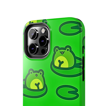 Cute Green Frogs Pattern Tough Phone Case | Animals