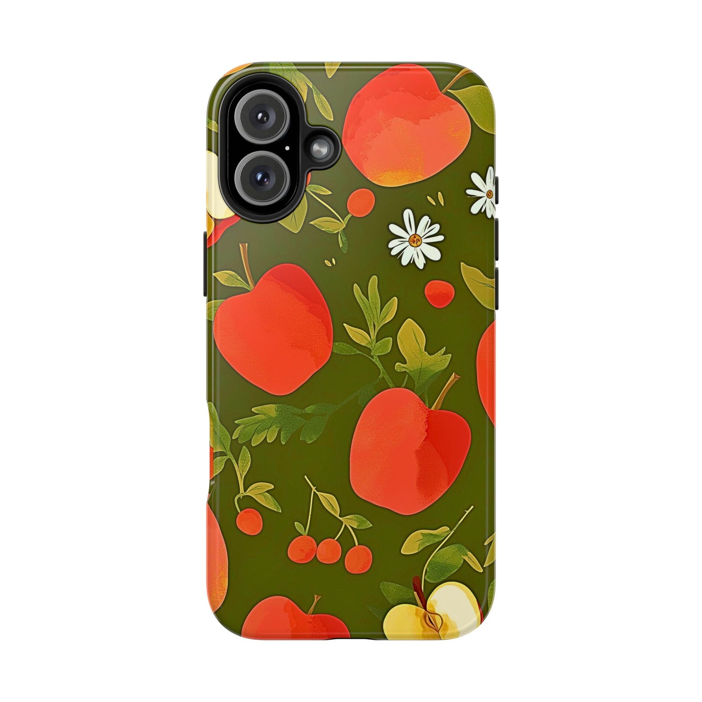 Funda/Cubierta resistente para teléfono con diseño de manzanas y bayas | Estética