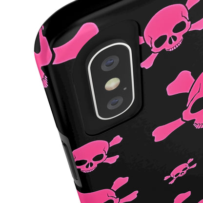 Funda resistente para teléfono estilo emo con calavera rosa | Estética