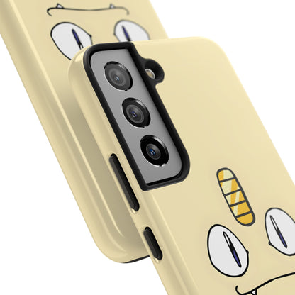 Cat Minimal Gold Coin Face Tough Phone Case | Anime