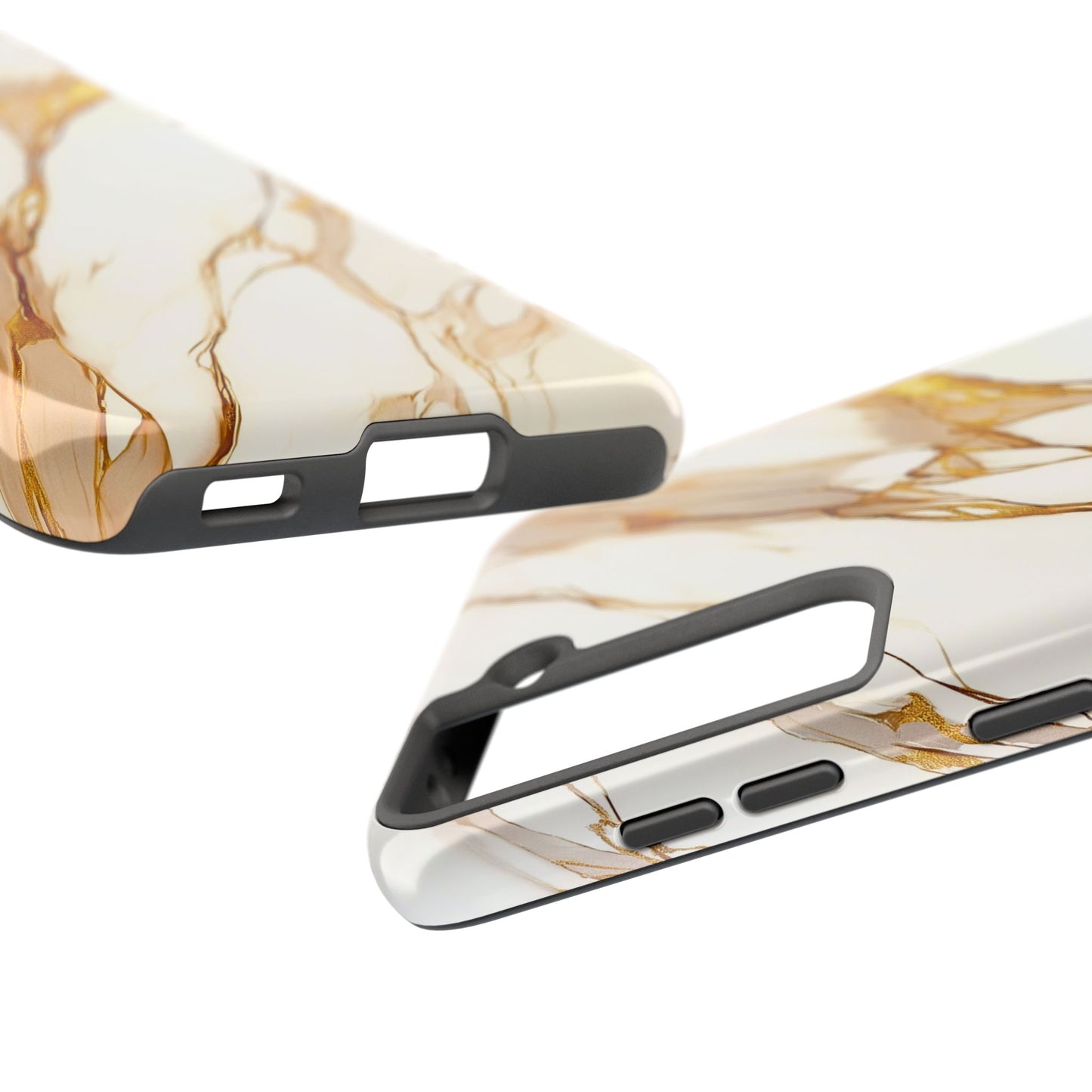 Funda/Cubierta resistente para teléfono con textura de mármol dorado de lujo | Estética