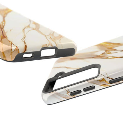 Funda/Cubierta resistente para teléfono con textura de mármol dorado de lujo | Estética